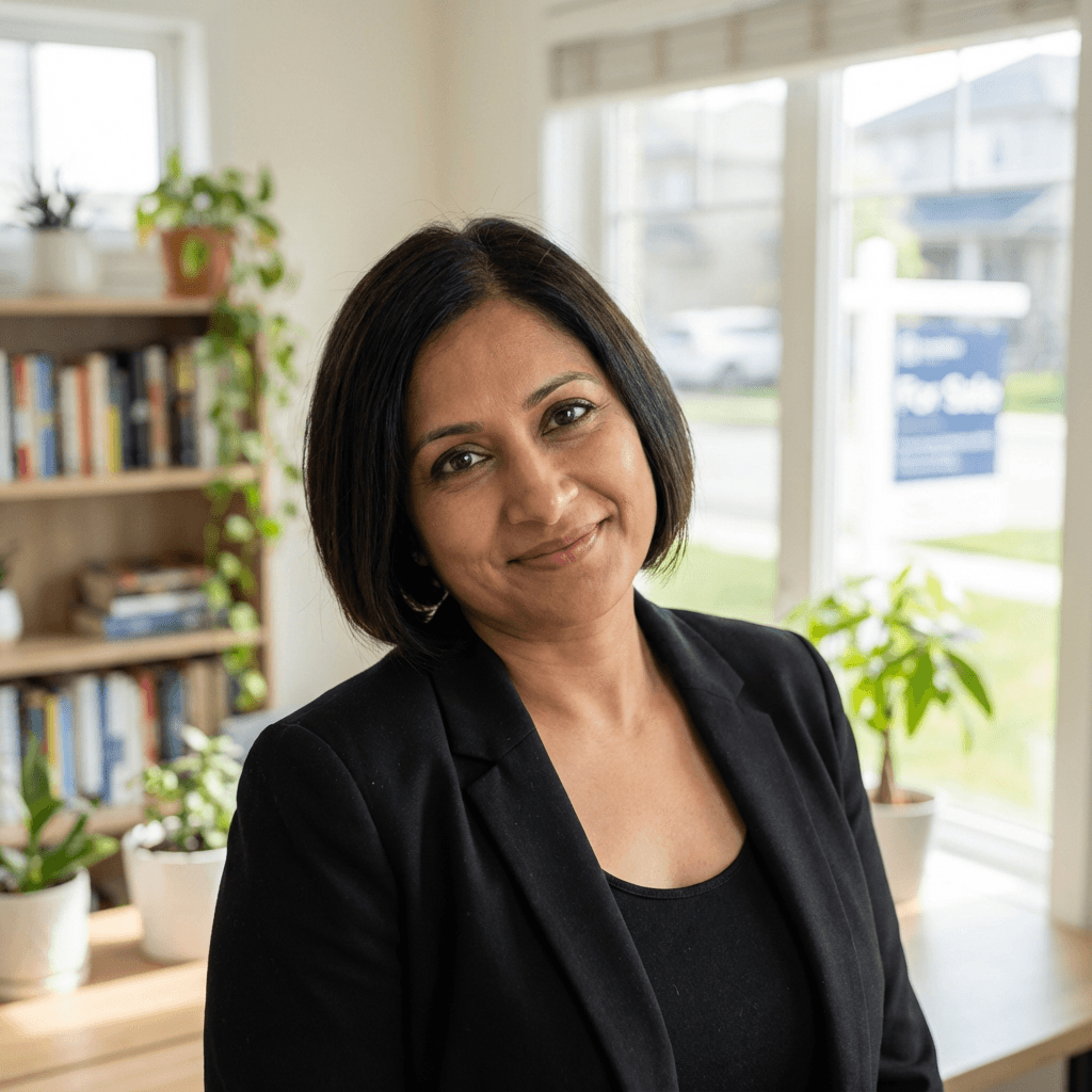 Priya Natarajan in a bright office environment